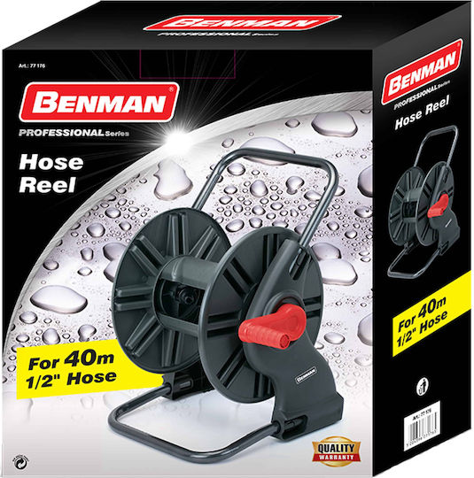 Benman Watering Hose Reel for Hose up to 40m with Rewind Handle