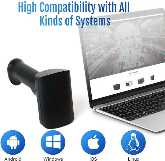 HPRT Scanner Χειρός Ασύρματο με Δυνατότητα Ανάγνωσης 2D και QR Barcodes
