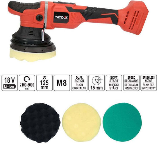 Yato YT-82925 Rotary Polisher Brushless 18V 1x3Ah with Speed Control