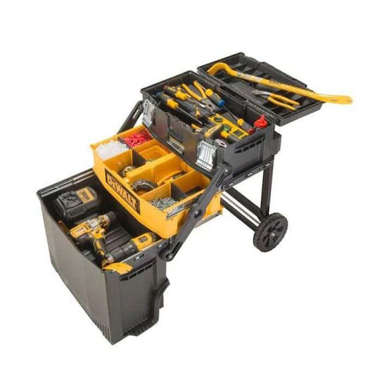 DEWALT На колела Пластмасов Скрин 3 отделения с кутия за инструменти Ш54.8xД41.2xВ73.3см.