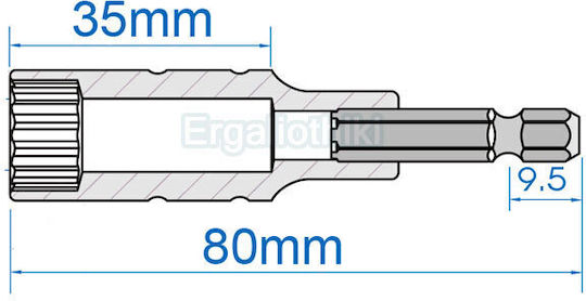 King Tony Căpăcel Multident cu Patrat de Prindere HEX Diametru 80mm 1buc Cheie tubulară 10-80mm poligon