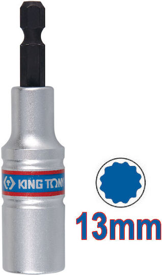 King Tony Καρυδάκι Πολύσφηνο με Καρέ Υποδοχής HEX Διάμετρος 80mm Μύτη Καρυδάκι 13-80mm