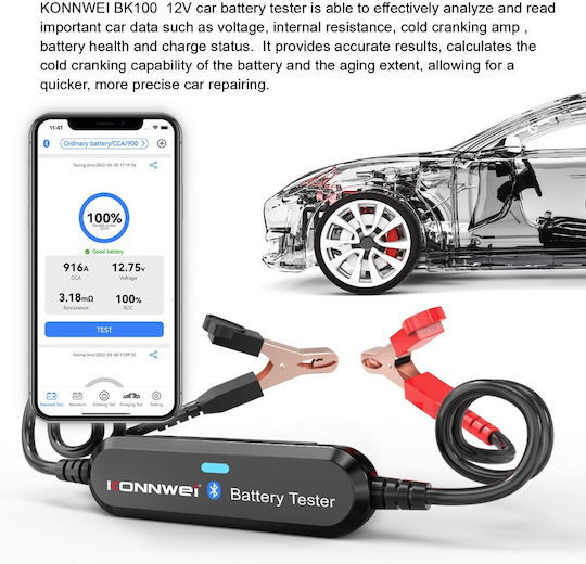 6v 12v Bluetooth Ios Android Αναλογικό Battery Tester