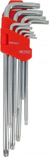 AWTools Set mit 9 Torx-Schlüsseln