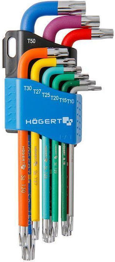 Högert Сет от 9 Torx ключа във форма L