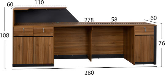 Freebox Επαγγελματικό Γραφείο Υποδοχής Π280xΒ60xΥ108cm