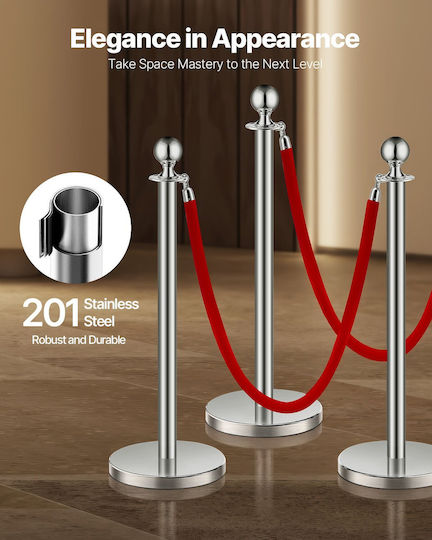 Vevor Safety Barrier Post Silver 1.5m QTGLZDSDYSHR7HYX2V0