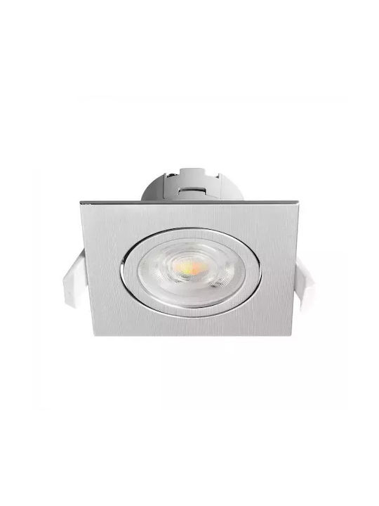 Braytron Platz Kunststoff Einbau Spot mit integriertem LED und Warmweißes Licht Silber 1Stück