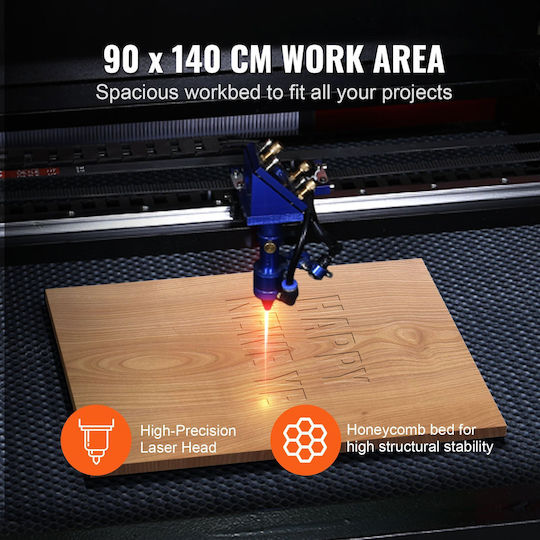 Vevor 130w Laser Engraving Cutting Machine Working Area 900 X 1400 Mm Max 20 Mm