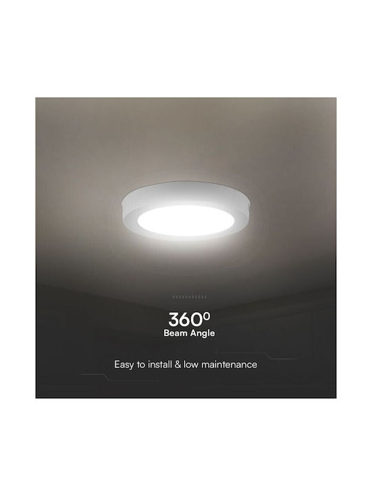 V-TAC Round Plastic Recessed Spot with Integrated LED and Warm White Light White 14x14cm. 1pcs