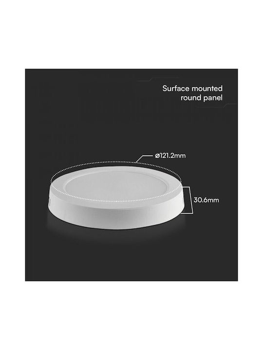 V-TAC Rund Kunststoff Einbau Spot mit integriertem LED und Warmweißes Licht Weiß 14x14cm. 1Stück
