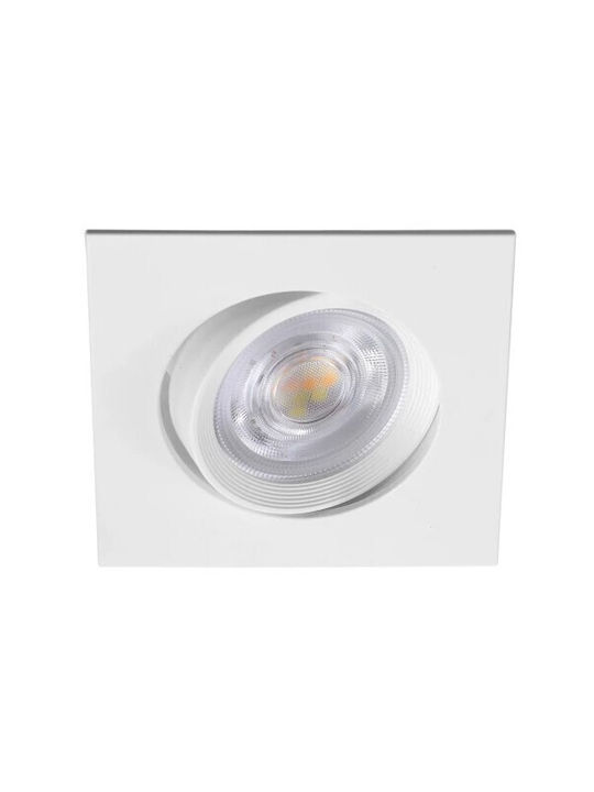 Braytron Platz Kunststoff Einbau Spot mit integriertem LED und Warmweißes Licht Weiß 1Stück