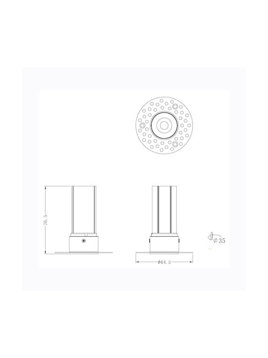 Sun Light Ogio Μεταλλικό Χωνευτό Σποτ με Ενσωματωμένο LED και Φυσικό Λευκό Φως Γκρι 3.5x3.5εκ. 1τμχ