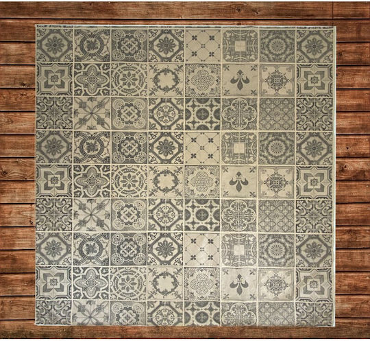 Vintage Fliesen Tischtuch Braun 70x70cm. 600Stück