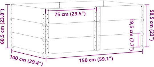 vidaXL Κολάρα Παλέτας 150x100x60.5εκ. 3τμχ