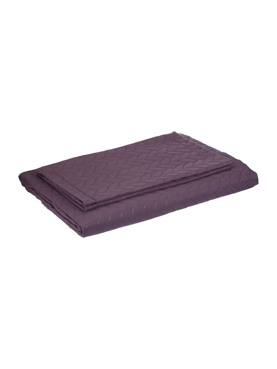 Tac Σετ Κουβερλί King Size από Πολυεστέρα Purple 250x260cm