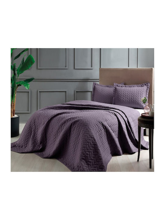 Tac Σετ Κουβερλί King Size από Πολυεστέρα Purple 250x260cm