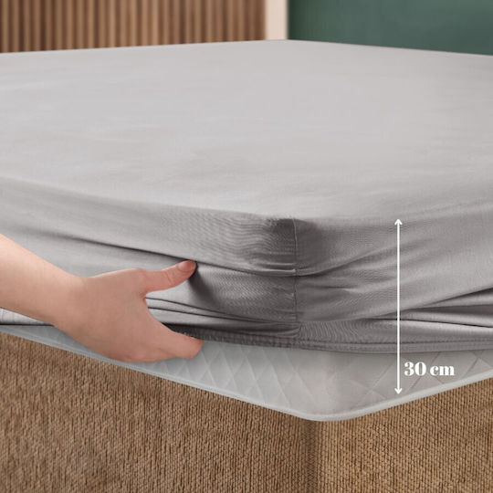 First Choice Σετ Ημίδιπλο 2τμχ 120x200εκ. με Λάστιχο Gray (ash)