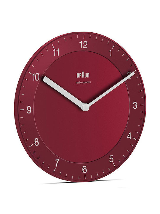 Braun Bc06r-dcf Ρολόι Τοίχου Κόκκινο Ø20cm