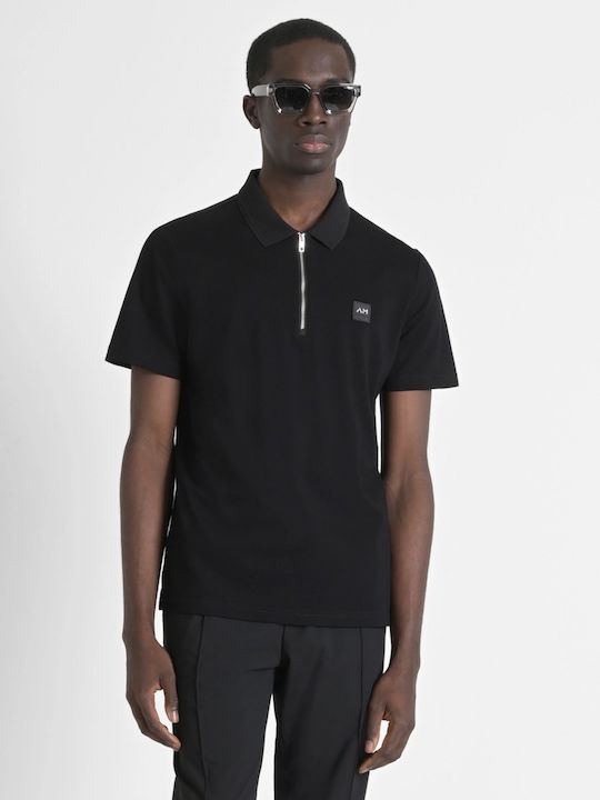Polo Herrenbluse Kurzarm Schwarze