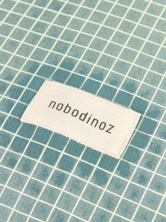Nobodinoz Stoffabdeckung für Wickelunterlage Stories aus Teal Cream Grid Stoff 50x70cm