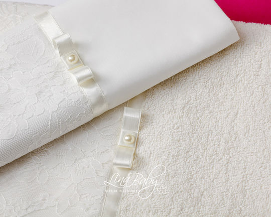 Lina Baby Set Christening Oilcloths Ecru 3 Pieces