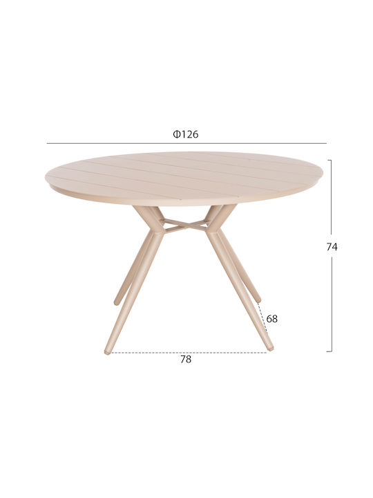 Маса Алуминиево Стабилна Higer CAPPUCCINO 126x126x74бр