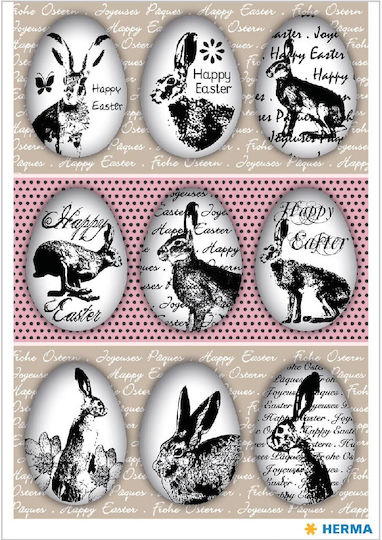 Herma Happy Easter Stickers Paper Egg Rabbit