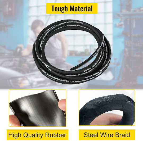 Vevor Hydraulic Hose 1/2" Hydraulic Oil Hoses 50 Feet 5000 Psi Maximum Pressure
