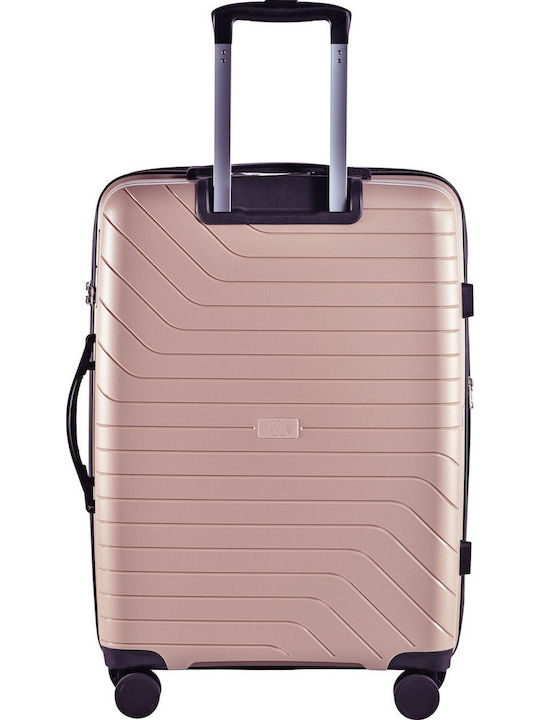 Lavor Cabin Hard Beige Suitcase with 4 Wheels Height 55cm