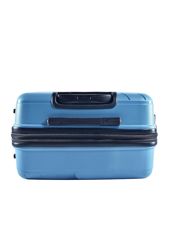 Lavor Cabin Hard Light Blue Travel Suitcase with 4 Wheels Height 55cm