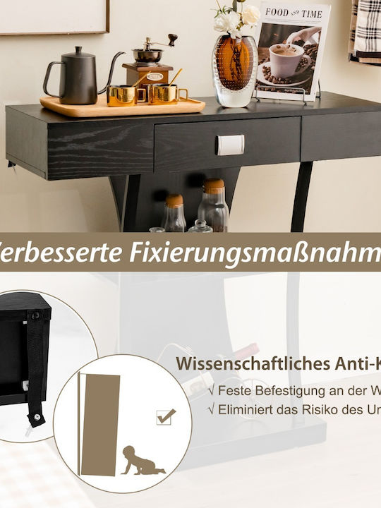 Console Table Wood & Metal Black L91xW30xH88cm