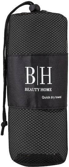 Beauty Home Πετσέτα Microfiber Σώματος 200gr/m² Μαύρη 160x90εκ.