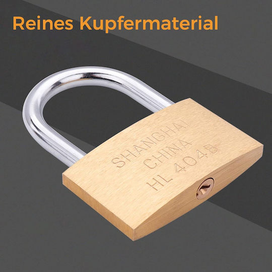 GoldRock Bronze Vorhängeschloss Messing mit Schlüssel 40mm 1Stück