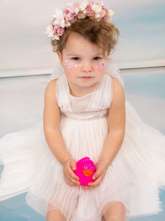 Bambolino Valentina Ecru Baptism Dress Made of Tulle