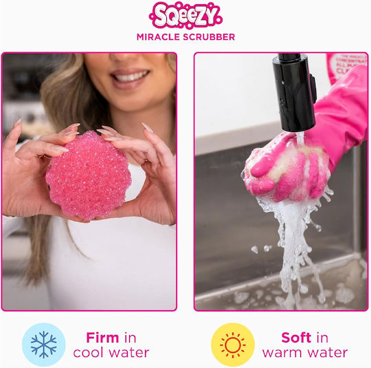 Pink Stuff Sqeezy Miracle Scrubber Sponge Pink