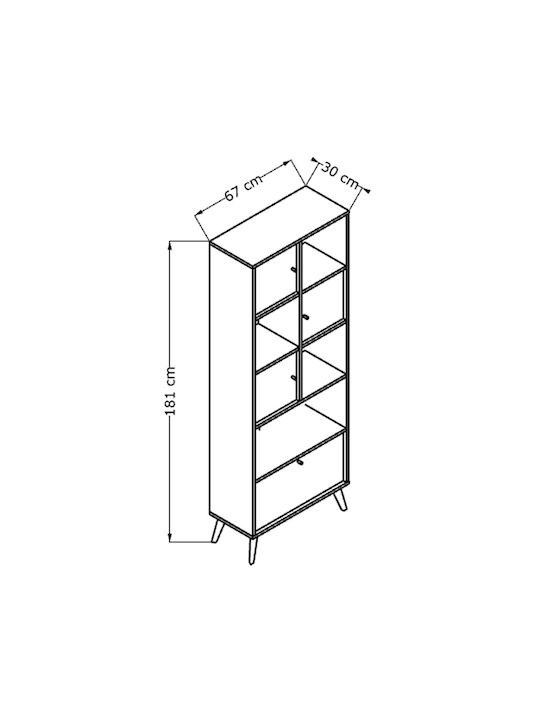 Етажерка Terra Florida Oak 67x30x181см.