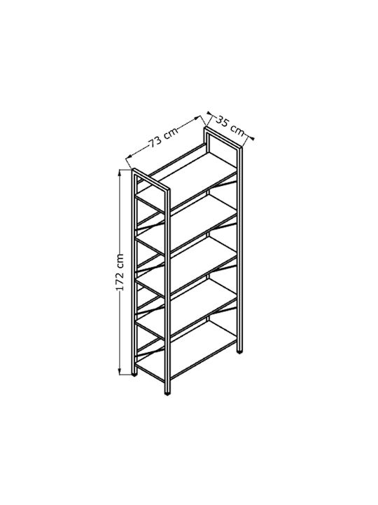 Bibliothek Connect Florida Oak 73x35x172cm