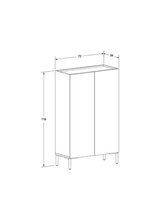 Metalică Suport pentru pantofi Pool L72xW34xH119cm