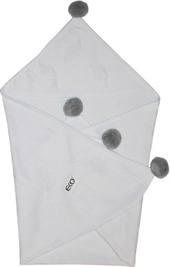 Ekokids Pătură Pepinieră Swaddling pături Bambus Albă 80x80cm