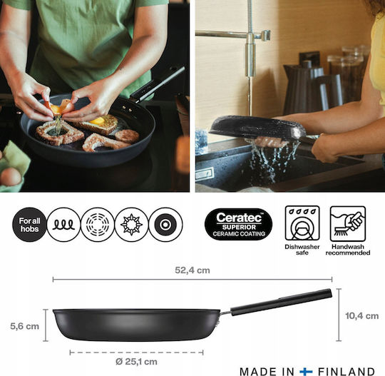 Fiskars Hard Face Τηγάνι από Αλουμίνιο με Αντικολλητική Επίστρωση 30cm
