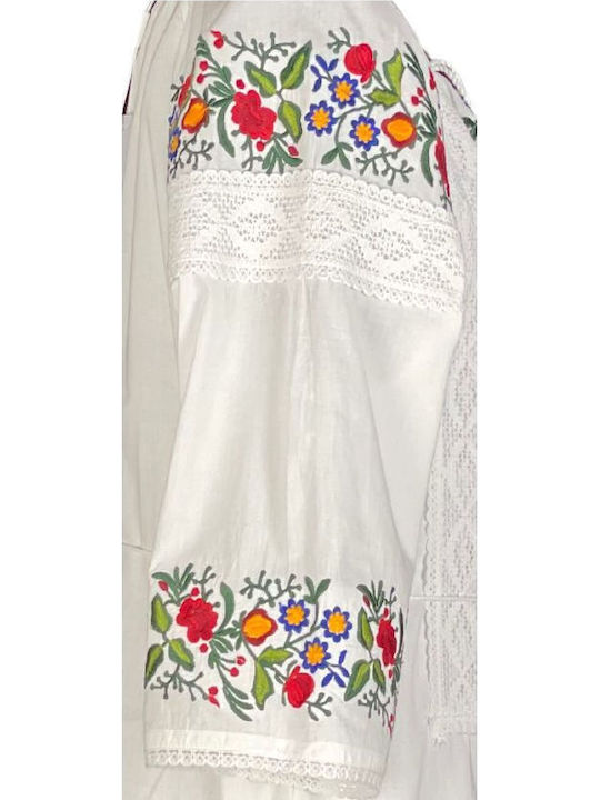 Sommer Midi Damenkleid Weiß