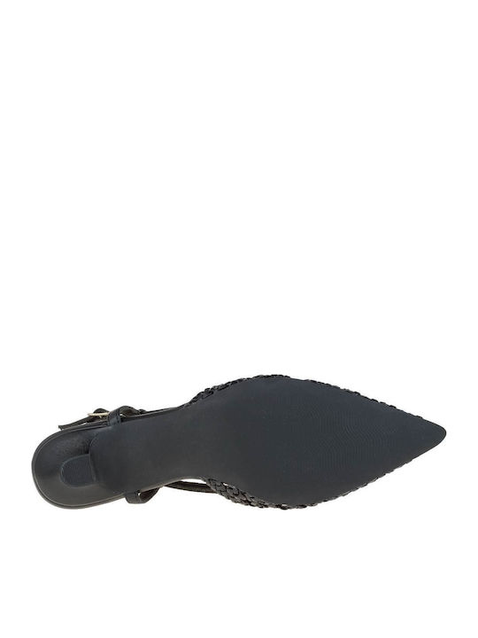 Pumps mit Riemchen & mittelhoher Absatz Schwarz