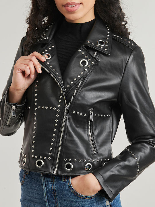 Leather Women's Biker Jacket Black