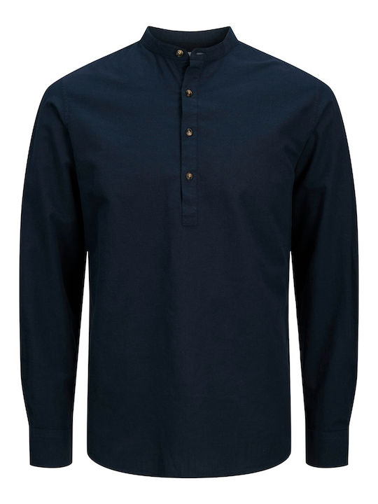 Langärmlig Baumwolle Hemd Navy Blazer, Blue