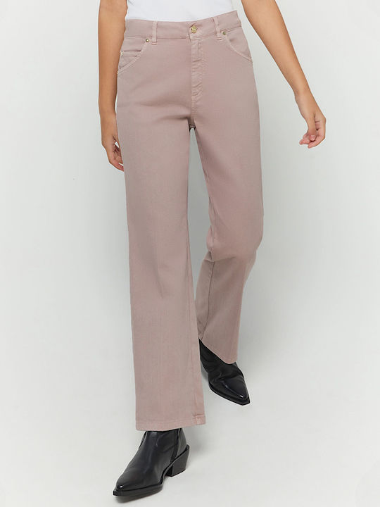 Women's Jean Trousers in Straight Line Pink