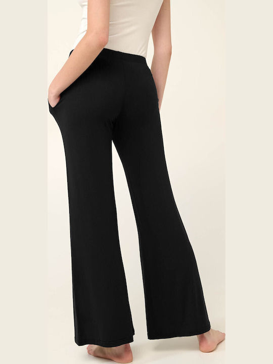 Dama Tesatura Pantaloni cu Elastic Verde