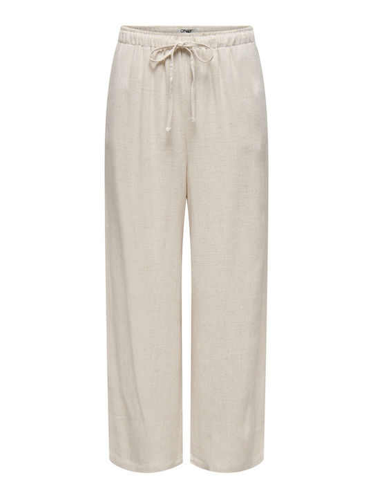 Mw Women's Fabric Trousers Ecru