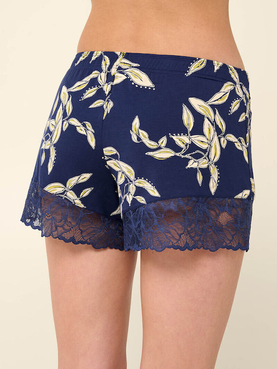 Vamp Summer Women's Pyjama Shorts Blue Cavern
