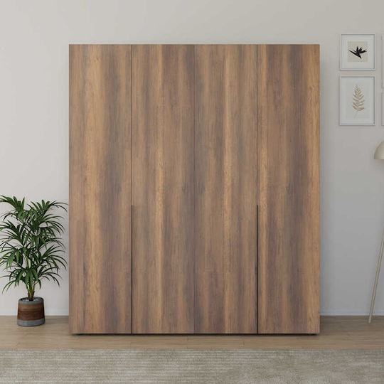 Vier Türen Kleiderschrank Oryana Walnut 180x62x210cm
